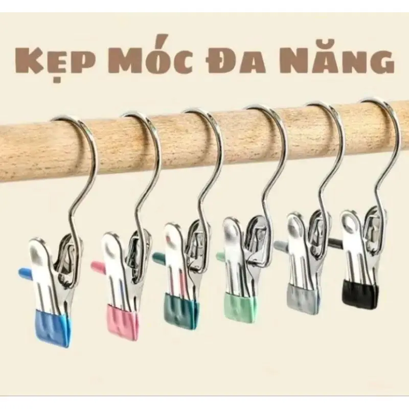 Móc kẹp đơn treo quần áo đa năng chất liệu thép không gỉ