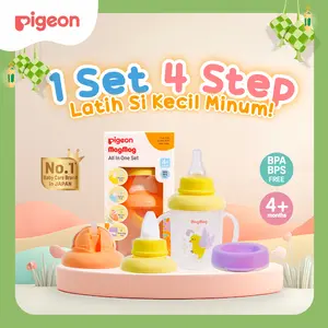PIGEON Mag Mag All In One Set - Local | Gelas Minum Bayi Anti Tumpah | BPA Free | Cangkir Minum Bayi | Botol Minum Bayi | Training Cup