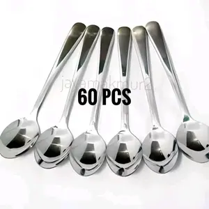 5 Lusin (60pcs) Sendok Garpu Makan Stainless Steel Polos TEBAL / Sendok garpu makan cafe hotel isi 60 buah