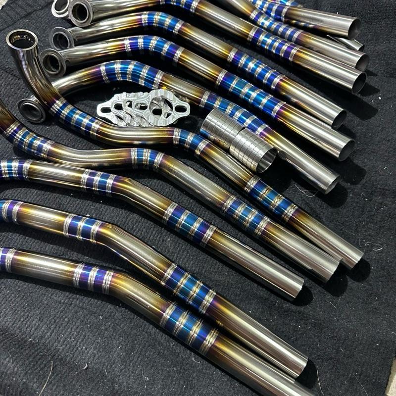 Cổ pô titan gắn được nhiều dòng xe loại cao cấp độ dầy sản phẩm 1.5li kèm khâu nối cnc inox 304