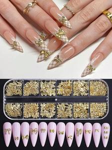 Adornos para uñas con nudo de moño, 12 piezas de estilos y tamaños mixtos para arte de uñas DIY, diseño japonés kawaii, perfectos para decoraciones de manicura
