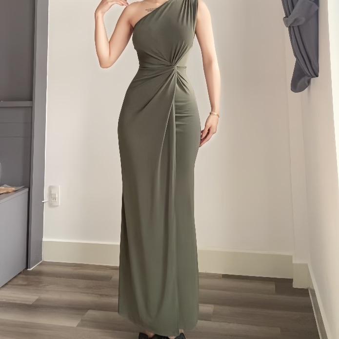 Đầm body nữ lệch vai 1 bên thiết kế form dài xoắn eo thon gọn tôn dáng thanh lịch dự tiệc sang chảnh Lolystore dress women HL162