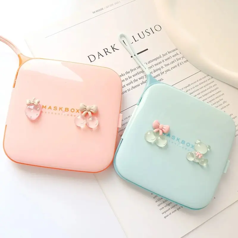 Hộp lưu trữ để bàn bằng nhôm, thiết kế hoạt hình dễ thương tùy chỉnh, thích hợp cho mặt nạ học sinh và đồ trang sức, lưu trữ tại nhà, cũng có thể được sử dụng làm hộp lưu trữ mặt nạ 2