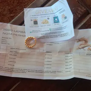 Cincin E.M.A.S Muda Asli Motif Ulir Gratis Dompet dan Surat Perhiasan Dari Toko