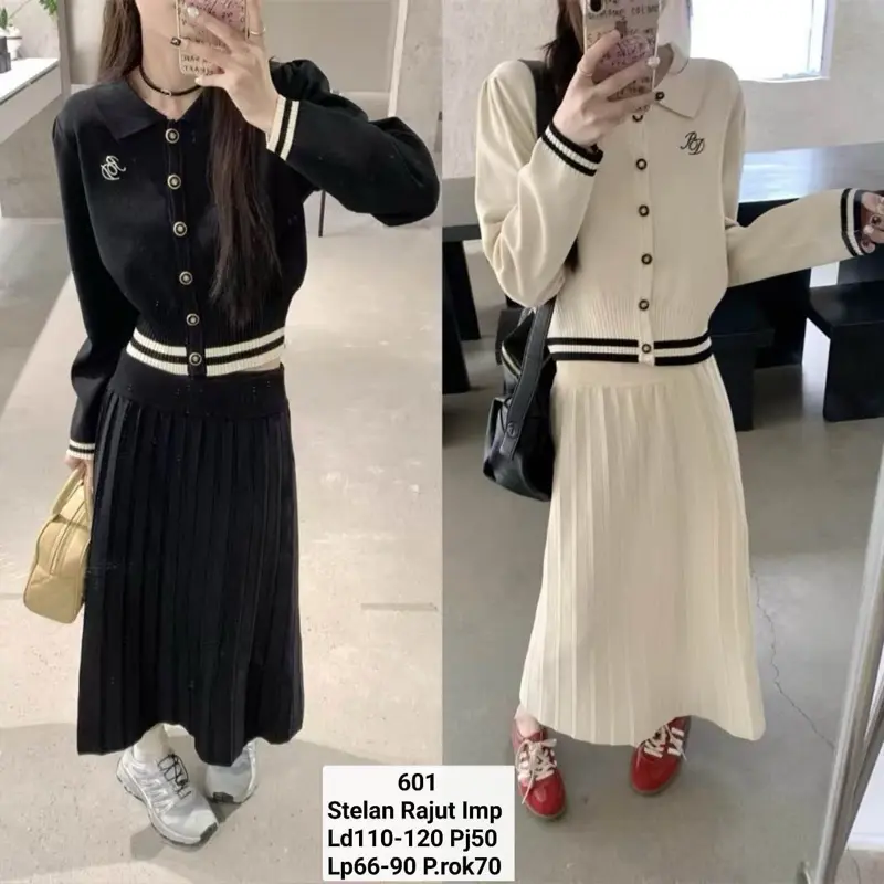 One ser Rajut premium Wanita hitam