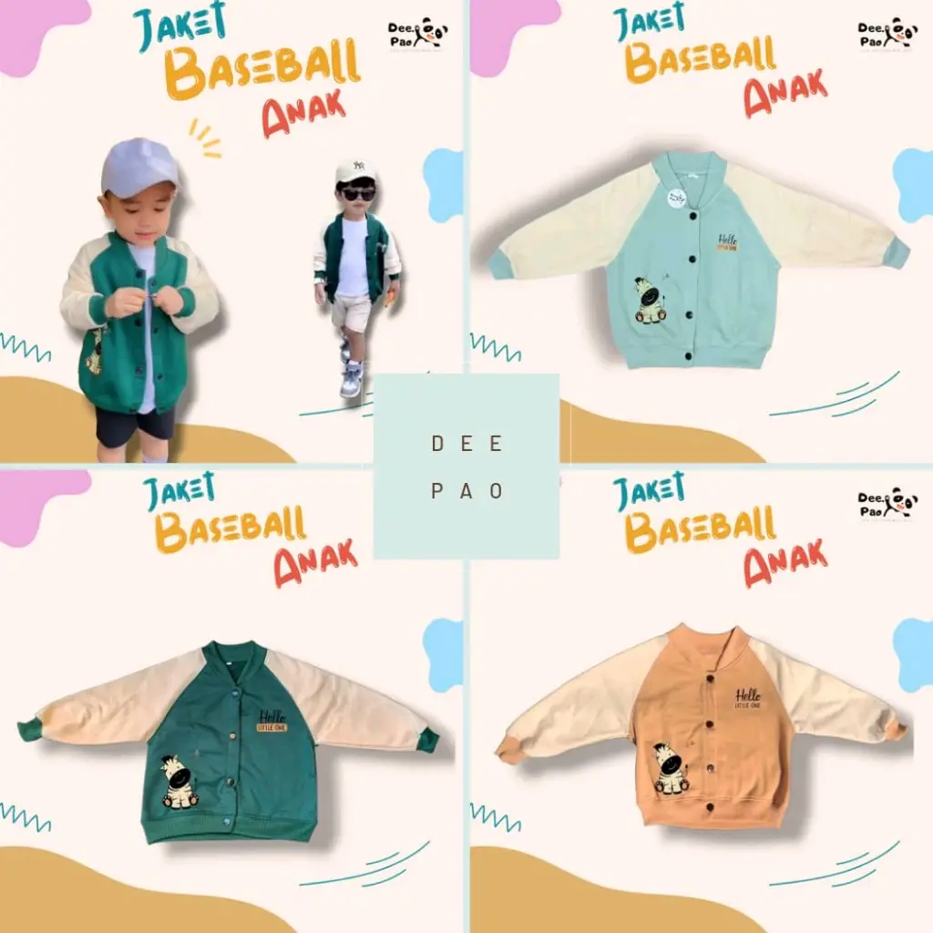 Deepao Jaket BaseBall Anak / Jacket Anak 1-6 Tahun / Jaket Anak Keren