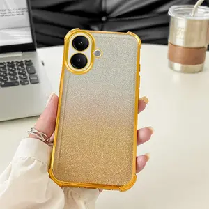 HP Soft Silikon Casing Untuk Vivo T5 5G Case Untuk Vivo T5 Pro 5G V2583 V2602 Casing berkilau Berlapis bening Keemasan Phone Cover Kesing cewek