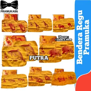 Bendera Regu Pramuka PUTRA Lengkap / Bendera Regu Hewan/ Bendera Regu Sablon