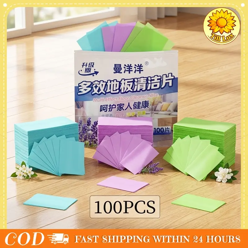 100pcs Tablet Pembersih Lantai Penghilang Noda Mengilapkan Lantai Ampuh Mudah Larut Wangi Segar