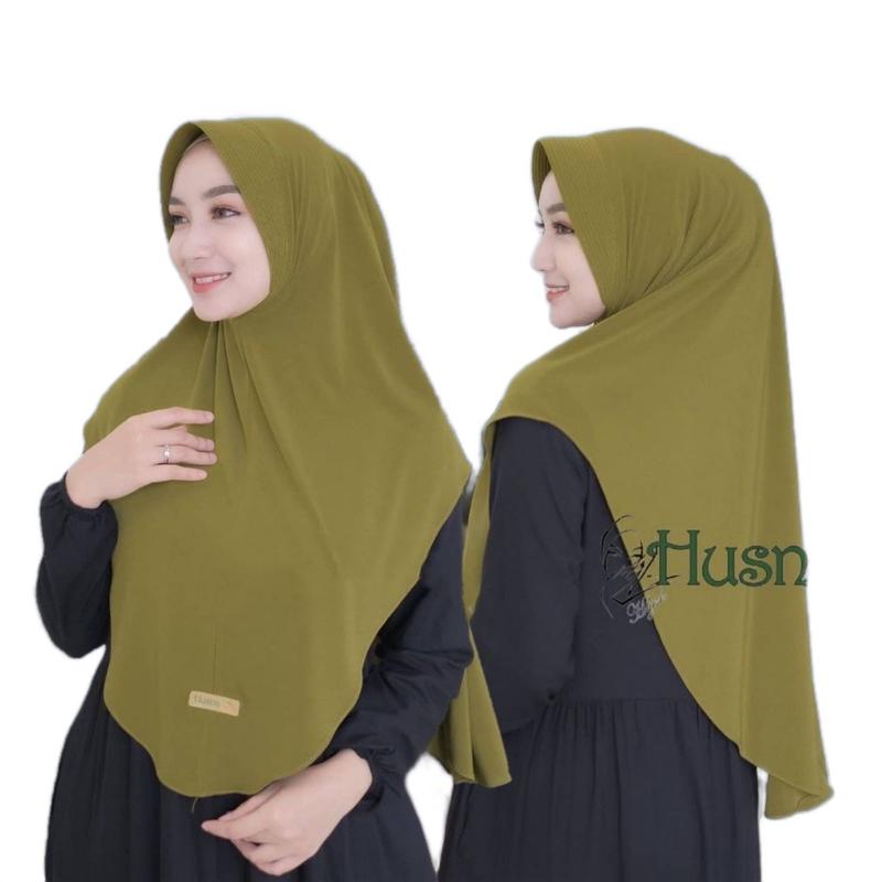 Hijab Ped Marwah Dewasa Husna Jersey Premium nyaman panjang muslim instan kerudung wanita Lembut Variasi Oval Khimar 1