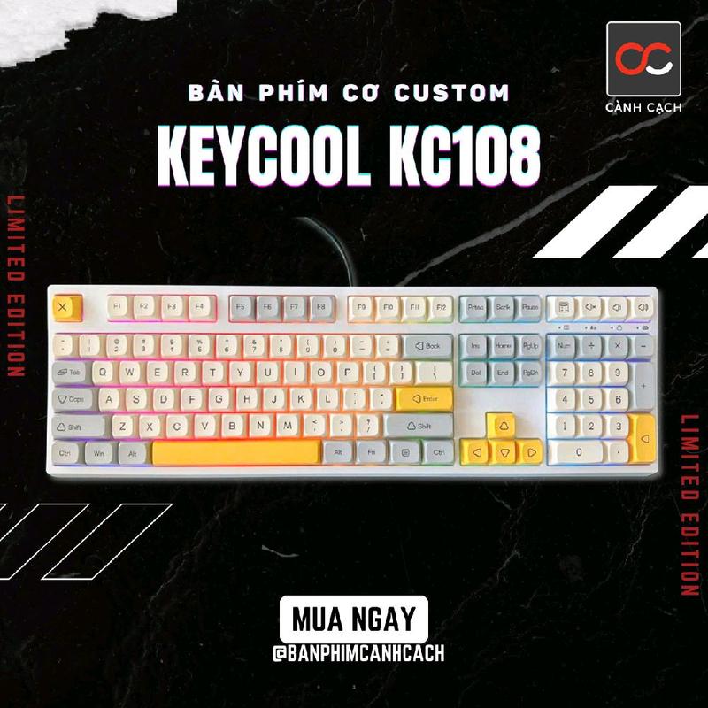 Bàn Phím Cơ Keycool KC108 Fullsize 1 Mode Cắm Dây Keycap PBT