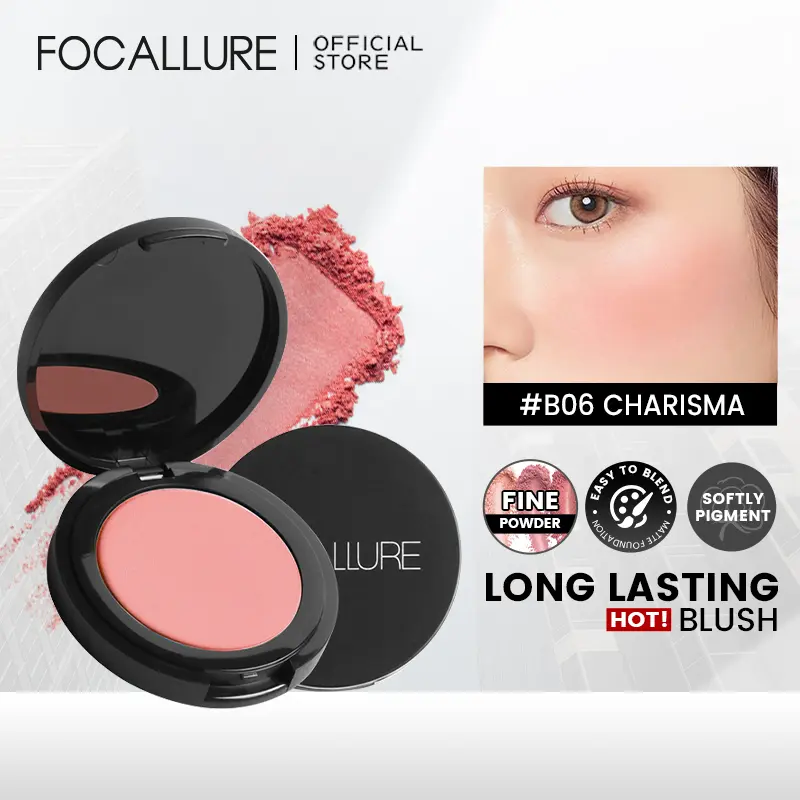 Phấn má hồng trang điểm tự nhiên FOCALLURE 11 màu tự chọn 3.5g
