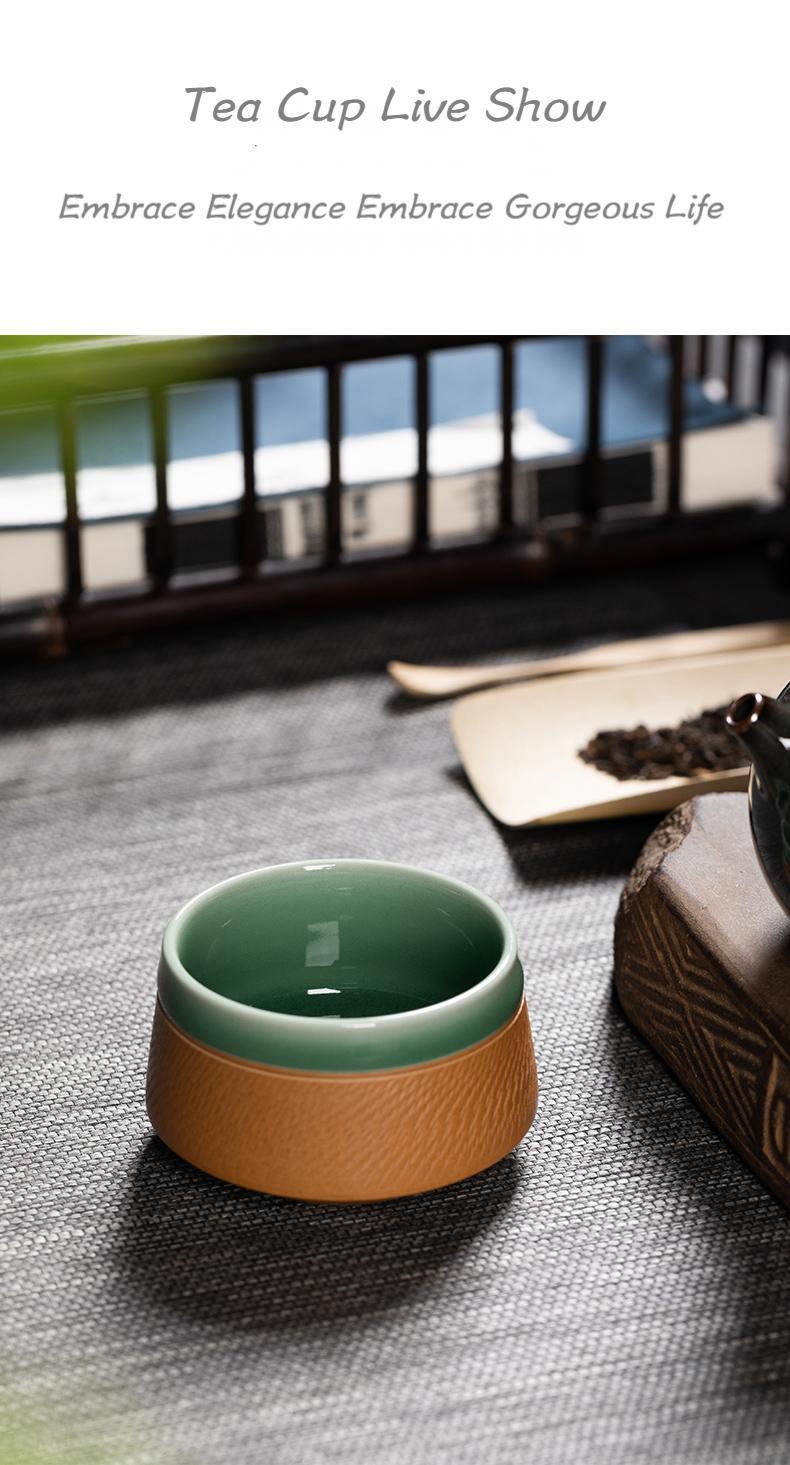 Product Introduction of Premium handmade tea cup,jumping knife master teacup,Kongfu tea set,Chawan,2025 new CNY promotion,home teaware,plum green,intangible culture heritage,high temperature firing Longquan celadon 8