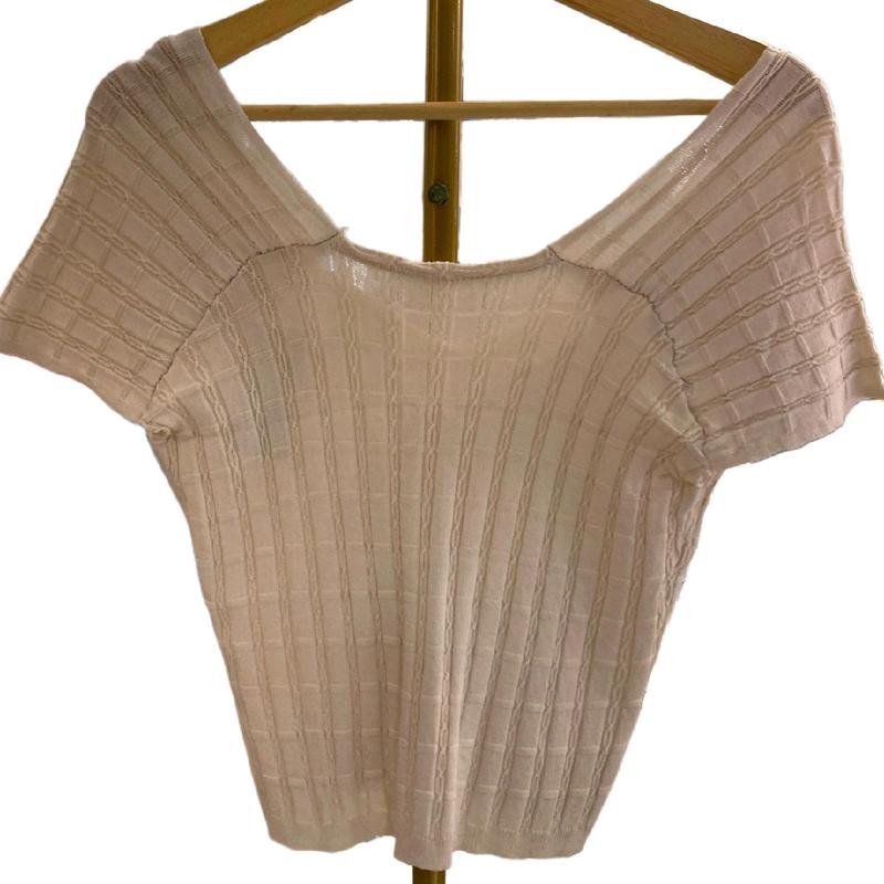 Atasan rajut crop top V neck korea kekiniaan 1