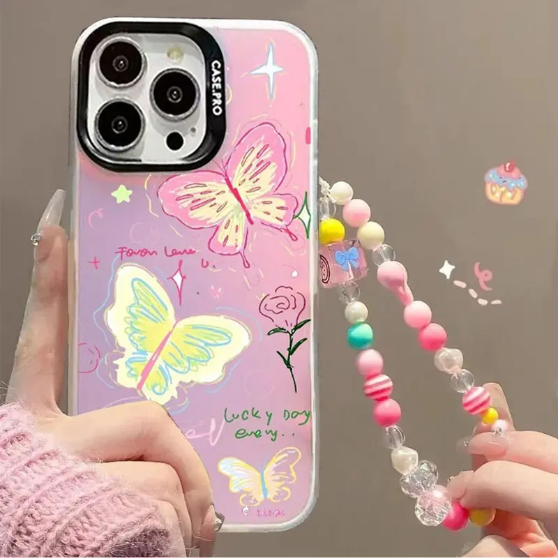 CASE FOR REALME NOTE 60 TERBARU MOTIF SILIKON HYBRID HOLOGRAM AESTHETIC BUTTERFLY WITH CUTIE CHARM 1