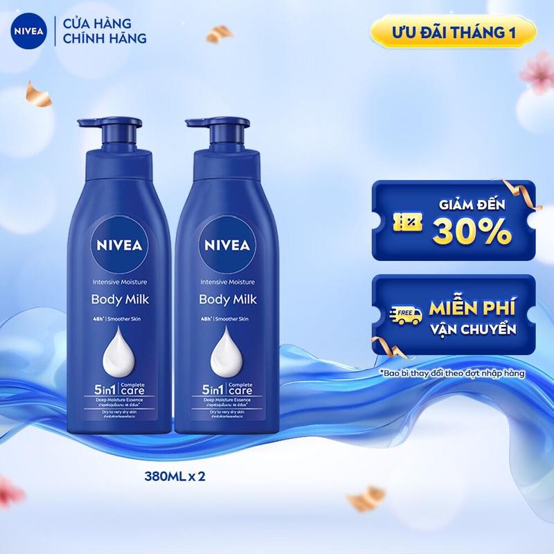  Bộ 2 Sữa Dưỡng Thể NIVEA Body Milk Dưỡng Ẩm Chuyên Sâu  380 ml  - 98940 