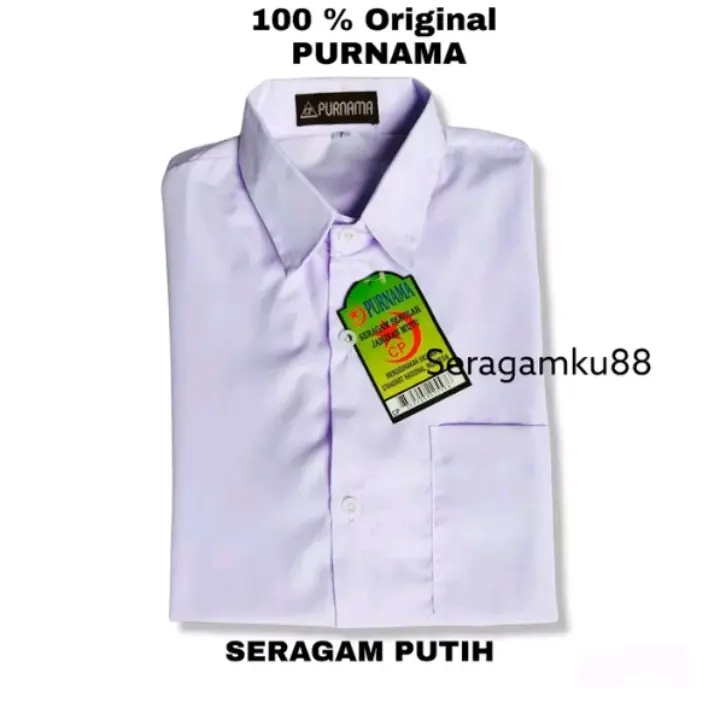 Seragam Sekolah Purnama Original Kemeja Putih Panjang untuk SD, SMP, SMA, Magang, dan Kerja - Formal, Baju 3