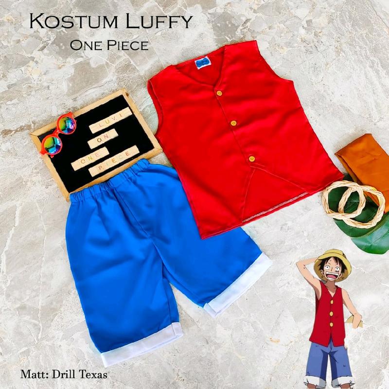 KOSTUM LUFFY ONE PIECE NEWBORN/BAYI/ANAK/KOSTUM ANIME/KOSTUM COSPLAY ANAK/KOSTUM PHOTOSHOOT ANAK(READYSTOK) Costume Anak-Anak 4
