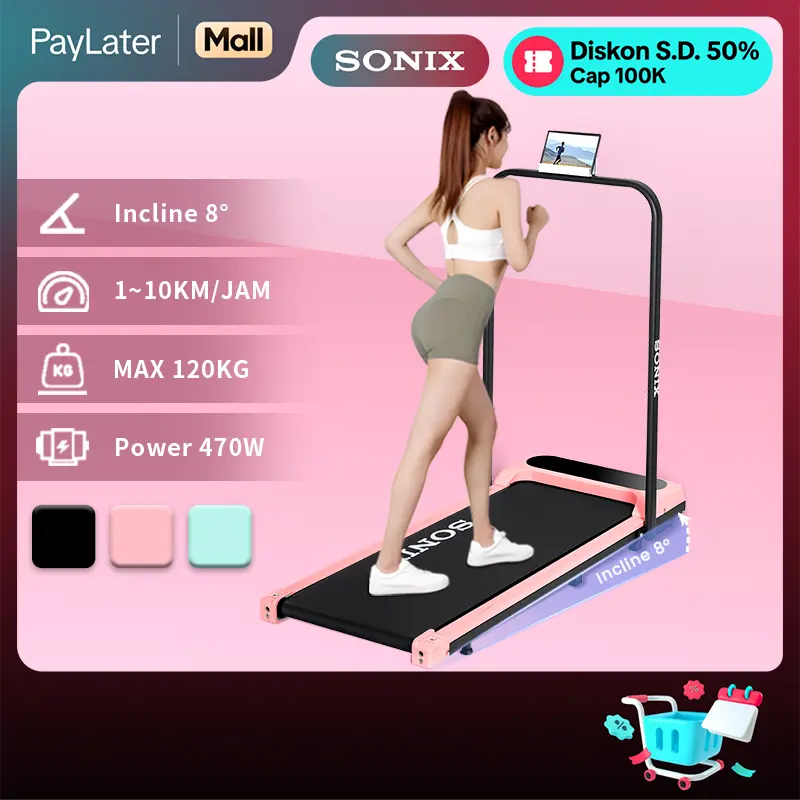 Sonix Incline Treadmill STR01 Running Mat Listrik Lipat Treadmill Elektrik Alat Fitness Walking Pad Small Foldable Ultra Quiet Indoor Home Fitness Equipment