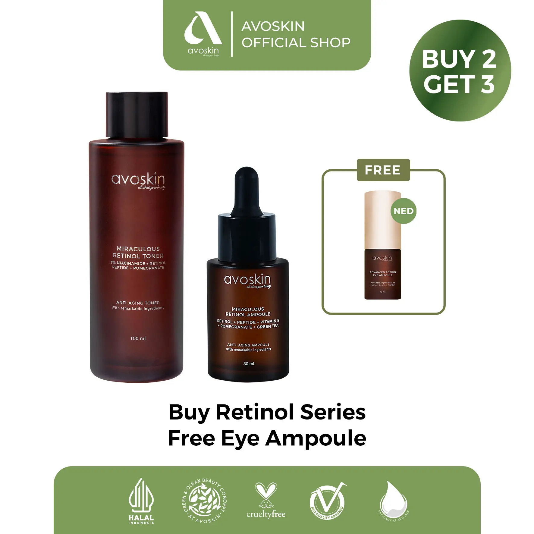 [MARGARETA] Paket Skincare-Avoskin Miraculous Retinol Series