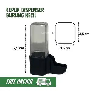 GEMA KICAU - DISPENSER CEPUK TABUNG PENDEK TEMPAT PAKAN MINUM BURUNG