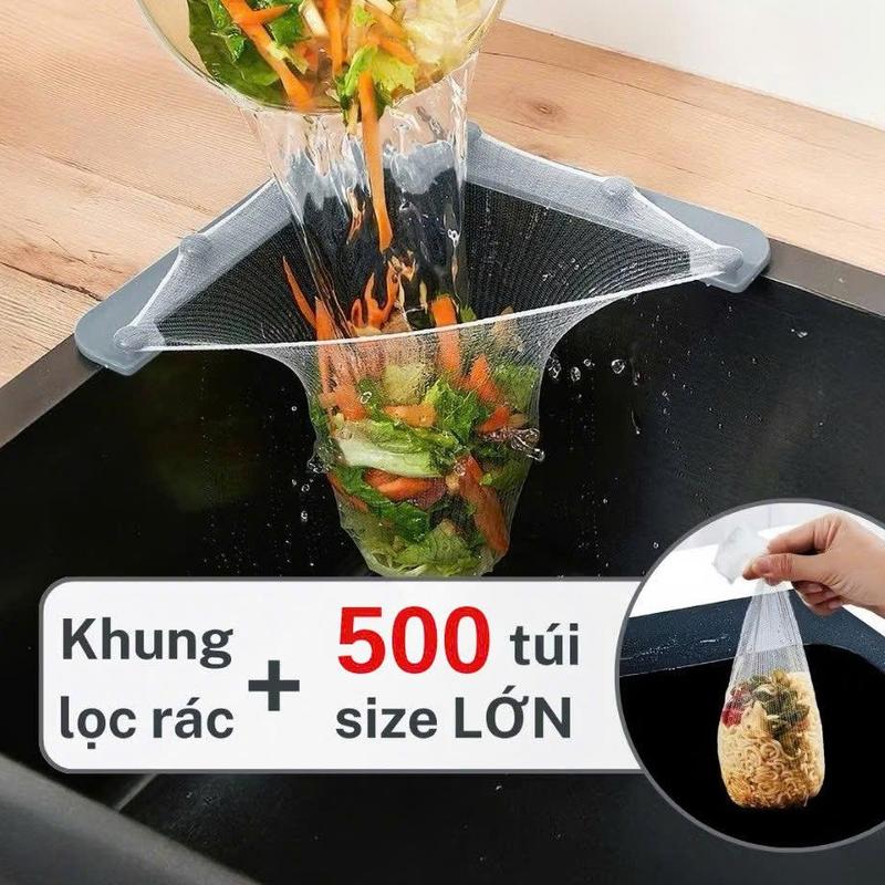  Lọc rác bồn rửa chén túi lưới lọc thức ăn thừa khung nhựa dễ dàng lắp đặt bằng miếng dán tiện ích dụng cụ nhà bếp túi rác gắn bồn rửa chén phụ kiện đồ đạc nhà bếp 