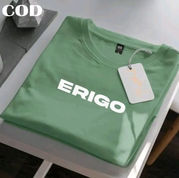 COD ! Kaos Distro Premium T-shirt Lengan Pendek Cotton 30s ER1G0 Tex Putih Pria Wanita Bahan Katun Dewasa Baju Oblong Combed Terbaru
