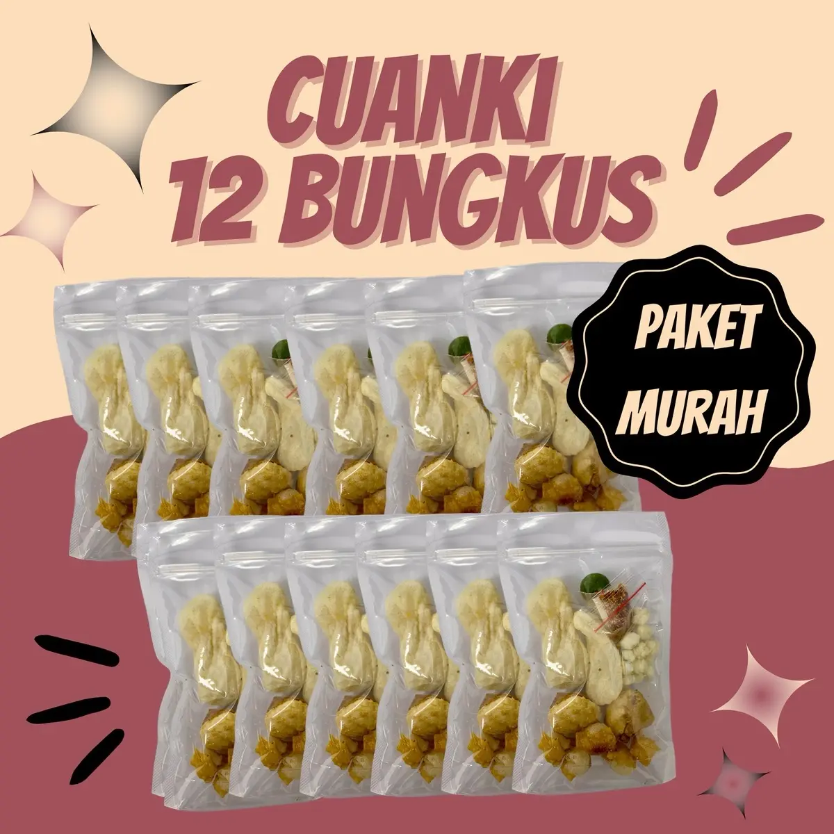 CUANKI INSTAN 12 BUNGKUS PAKET USAHA HARGA MURAH