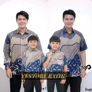 BAJU BATIK COUPLE AYAH DAN ANAK MOTIF INARA NAVY By YESTORE BATIK