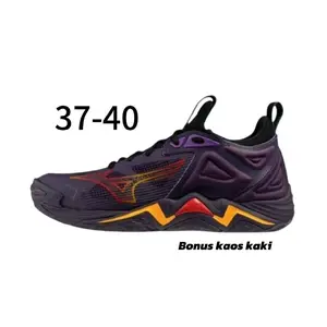 Mizuno Wave Momentum 3 Low Sepatu Olahraga Voli Anti Selip Ringan Nyaman Bonus Kaos Kaki Ukuran 37-40 Volly