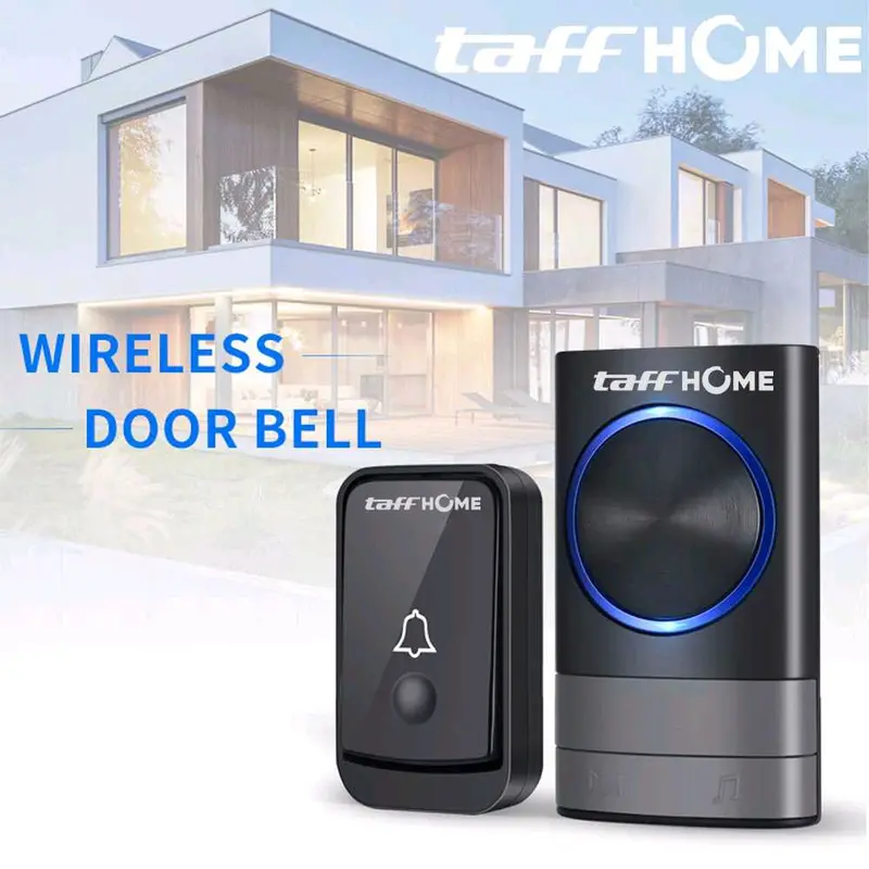 TaffHOME Bel Pintu Wireless Door Bell Waterproof EU Plug 45 Melodies - Q189 0