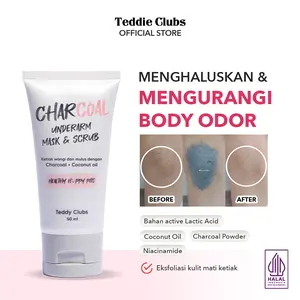[READY STOCK] Teddy Clubs Charcoal Underarm Mask & Scrub - With Charcoal & Coconut Oil | Mencerahkan & mengurangi odor Perawatan | Scrub ketiak | Chicken Skin | Underarm Scrub | Exfoliating ketiak