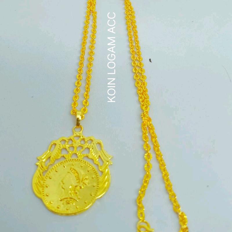Kalung Nuri Liontin Koin Terbuat dari bahan koin logam 1991-1992 Anti Karat 3