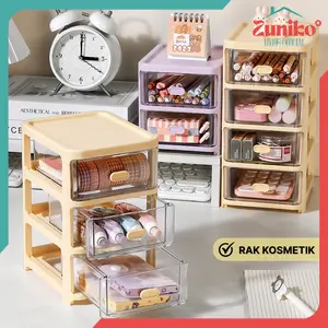 Zuniko Living | Rak Kosmetik Minimalis | Laci Susun Plastik Serbaguna | Storage Make Up Skincare Organizer
