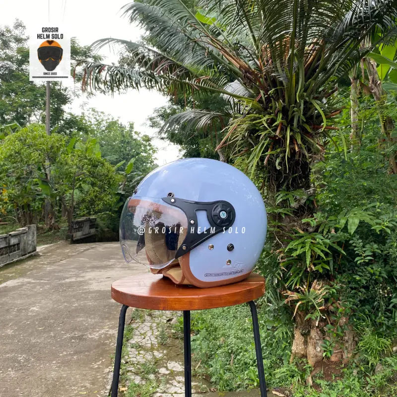 HELM BOGO DEWASA KACA PILOT CLEAR MODEL HIJAB RETRO PRIA WANITA LIST BUSA COKLAT FULL LEHER SNI TERBARU MOTORCYCLE 2