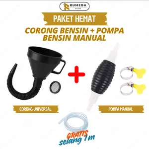 PAKET HEMAT Corong Fleksibel Multifungsi Serbaguna Air Minyak Bensin ganti Oli + Pompa Tangan Transfer Oli Bensin Mobil Oil Extractor