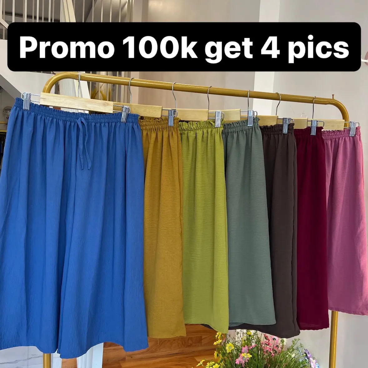 PROMO PAKET 4 CELANA KULOT CRINKLE 7/8 KULOT MIDI
