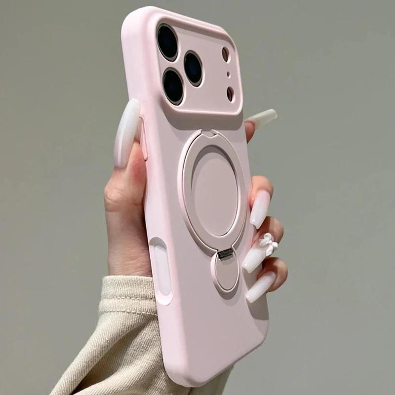 Ốp lưng điện thoại cao cấp với giá đỡ gập từ tính cho IPhone 17, 16, 15, 14, 13 Pro Max, 17 Pro, 16 Pro, viền silicone dạng bumper chống sốc