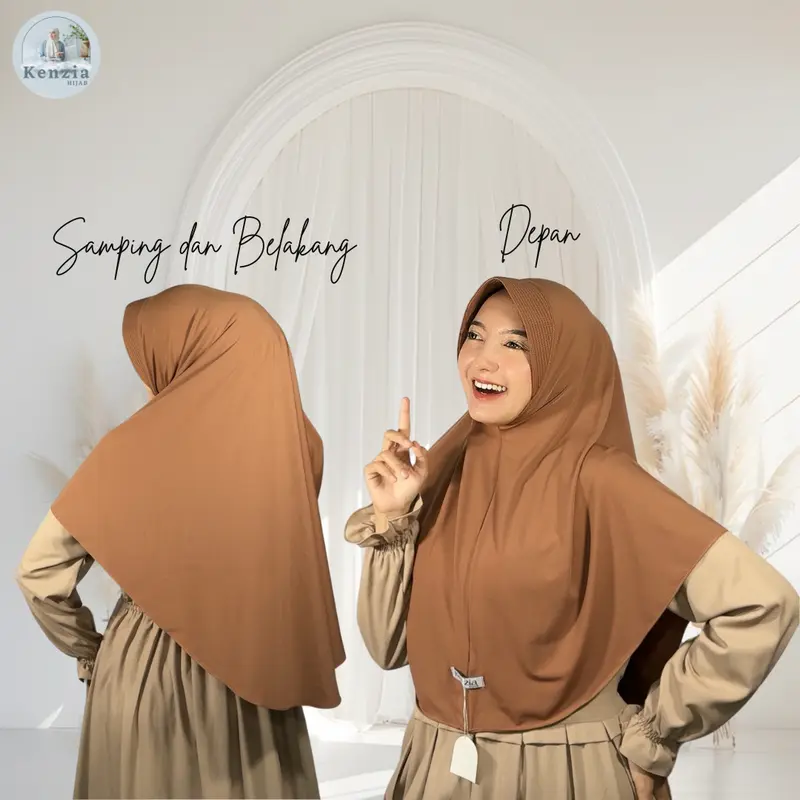 Bergo Kenzia Hijab Instan Size L /Bergo Raisa Size L kerudung bergo dewasa Panjang Nyaman 2