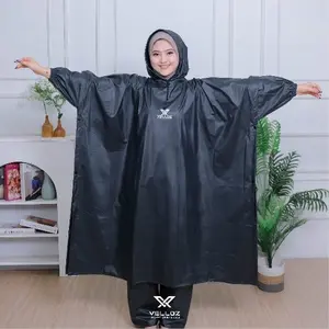 RAINCOAT JAS HUJAN PONCO LENGAN/KELELAWAR BAHAN PVC 025 BAHAN TEBAL ELASTIS PRIA WANITA BY VELLOZ
