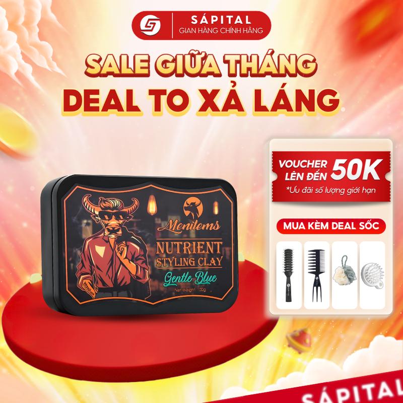 [Phiên bản mới] Sáp vuốt tóc MENITEMS Styling Clay - Gentle Blue 50/100gr | Sáp dưỡng tạo kiểu tự nhiên - Kiểm soát dầu thừa