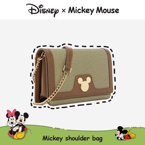 Beg Silang Disney, Reka Bentuk Penyekat Warna, Bahu Tunggal, Rantai Hutan, Manis dan Alamiah, Gaya Ringkas, Beg Persegi Kecil, [COD]