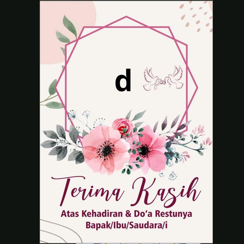 Kartu ucapan terimkasih suvenir pernikahan Cards 4
