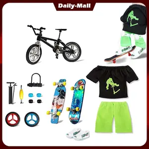 1set Anak Finger Bicycle Skateboard / Mainan Mini Sepeda Skateboard Jari / Mainan Sepeda Miniatur