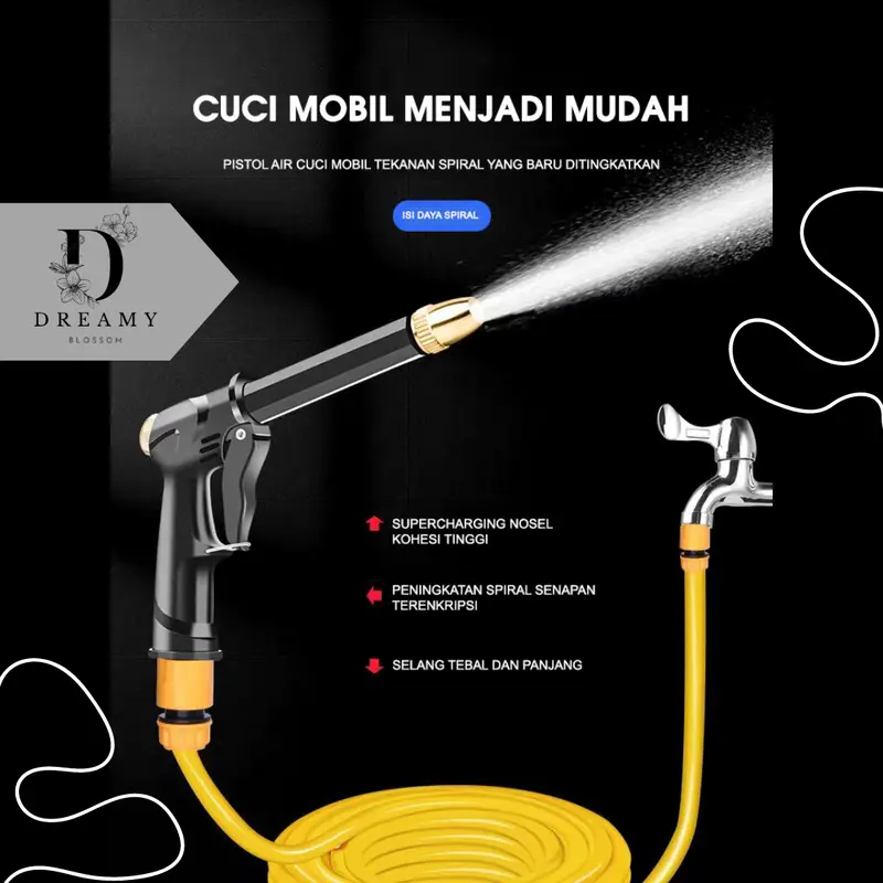 [Dream] Kepala Semprotan Air Cuci Mobil Motor High Pressure / Semprotan Air Nozzle Spray Hose WaterGun Car 0