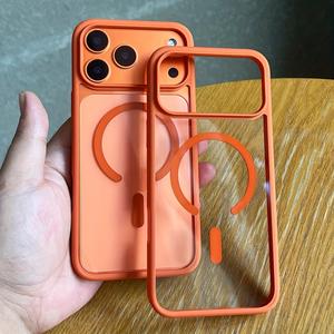 Funda para teléfono transparente de acrílico de alta calidad para iPhone 17 Pro Max/17 Pro/17 Air/17, con carga inalámbrica magnética y protección completa.