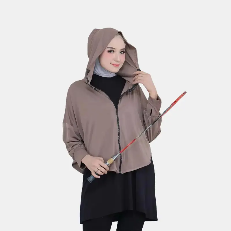 Jilbab Sporty Hoodie Jaket Olahraga Muslim Crop Top Vest 3in1 Jersy / Hijab Rompi Senam Lari GYm 1