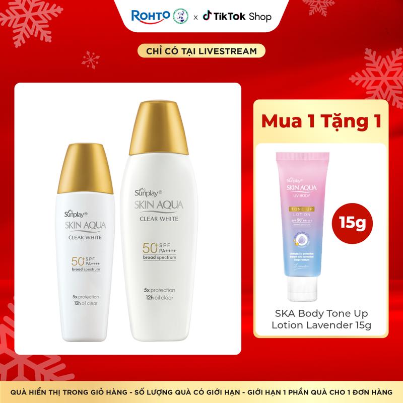  Sữa chống nắng dưỡng da trắng mịn Sunplay Skin Aqua Clear White  Tùy chọn  