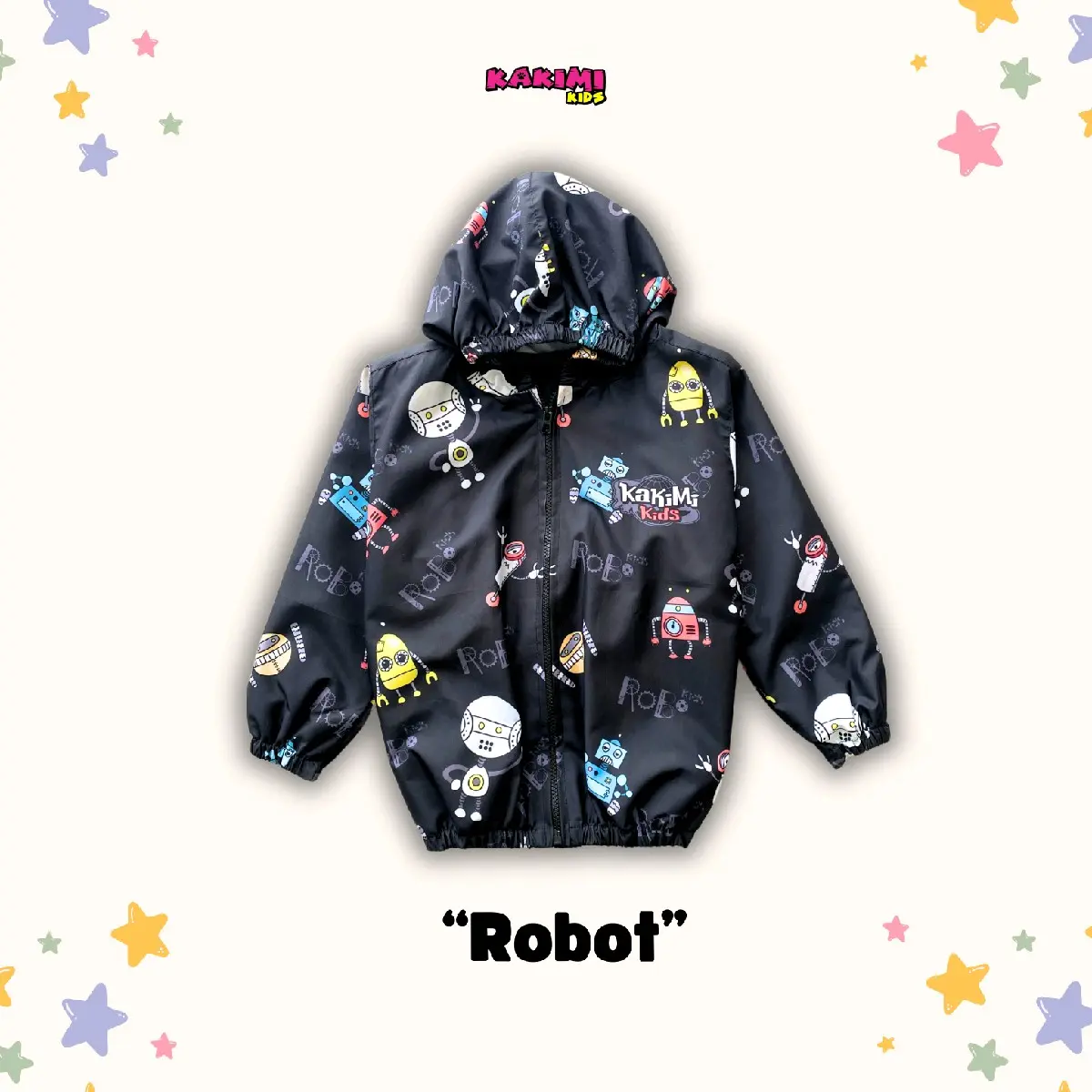 JAKET PARASUT ANAK MOTIF "ROBOT" FULLPRINTING