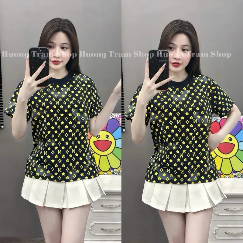 (Deal mở bán) N LOANG IN NỔI FULL ÁO - Áo thun babytee (35-55kg) , Chất cotton 4 chiều mềm mịn , Form vừa dáng ngắn , Hương Trầm shop , Áo thun Form vừa